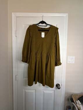 Madewell Olive Green Mini Dress NWT